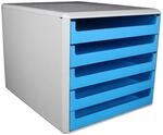 Metzger + Mendle Schubladenbox, Geh&auml;use hellgrau, Sch&uuml;be: ocean-blue