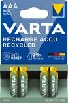 VARTA Batterien AAA, wiederaufladbar, 4 St&uuml;ck, Recharge Accu Recycled, 800 mAh Ni-MH