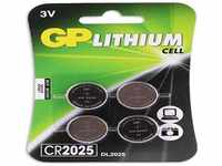 GP 0602025C4 Knopfzelle Lithium CR2025, 3V, 4er Blister