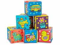 Bieco Baby Würfel Set | 6er Pack | Baby Spielzeug ab 3 Monate | Bunte...