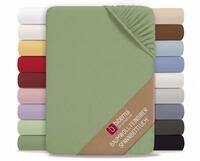 biberna Premium Feinbiber Spannbetttuch 140x200-160x200 cm gr&uuml;n | 100%...