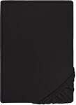biberna Feinjersey Spannbettlaken 140x200-160x200 cm schwarz | 100% Baumwolle