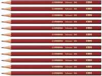 Bleistift - STABILO Schwan in rot - Härtegrad B - 12er Pack