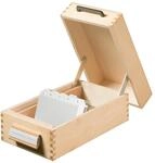 HAN Holz - DIN A7 - f&uuml;r 900 Karteikarten quer Karteikarten inkl. 1