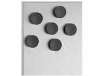 Blomus 66741 Set 6 Magnete schwarz Ø 2,5 cm Muro