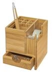 WEDO 611707 Tischorganizer Bambus inkl. Klebefilm-Abroller, f&uuml;r 6 Stifte mit