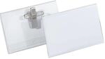 Durable Namensschild Kombiklemme (40 x 75 mm) Packung &agrave; 50 St&uuml;ck, transparent,
