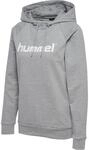 hummel Damen Kapuzenpullover HMLGO COTTON LOGO HOODIE, Grau Melange, 2XL, 203517-2006