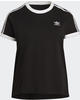 adidas Damen 3 Streifen Tee T-Shirt, Schwarz, XL
