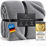 Feluna&reg; Kuscheldecke XXL 220x200 cm, weiche graue Mikrofaser-Wohndecke | Wunderbar
