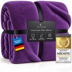 Feluna&reg; XXL Kuscheldecke 220x200cm, weiche lila Mikrofaser Wohndecke | Nie wieder