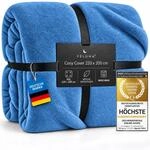 Feluna&reg; XXL Kuscheldecke 220x200cm Petrol Mikrofaser mit Kaschmir-Touch | Sofortige
