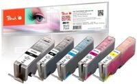 Peach C570/571 Spar Pack Druckerpatronen XL (BK, PBK, C, M, Y) ersetzt Canon