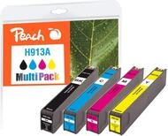 Peach H913/973 Spar Pack Druckerpatronen (BK, C, M, Y) kompatibel mit HP 913A, 913 A