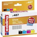 edding Druckerpatrone EDD-487 - Multipack 4 - Schwarz, Cyan, Magenta, Gelb - 1x...