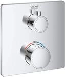 Grohe Grohtherm Thermostat-Brausebatterie chrom 24078000 Eckiges Design ohne