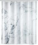 WENKO Duschvorhang Onyx, Textil-Vorhang f&uuml;rs Badezimmer, mit Ringen zur Befestigung