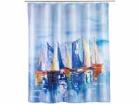 WENKO Duschvorhang Sailing, Textil-Vorhang fürs Badezimmer, mit Ringen zur