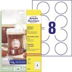 AVERY Zweckform Marmeladenetiketten Art. 5081 (80 Aufkleber abl&ouml;sbar, &Oslash; 65mm auf