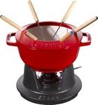 STAUB Fondue Set mit 6 Gabeln, Gusseisen, Rund, 18 cm, 1,6 l, Geeignet f&uuml;r K&auml;se-