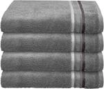 Schiesser Handtuchset Skyline Color - 4-teilig - 50 x 100 cm - Dunkelgrau