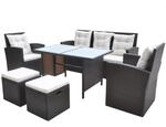 vidaXL Gartenm&ouml;bel 6-TLG. Poly Rattan Braun Garten Sitzgruppe Gartengarnitur