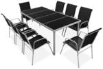 vidaXL 9-TLG. Garten-Essgruppe Stahl Schwarz