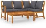 vidaXL 4-TLG. Garten-Lounge-Set mit Auflagen Massivholz Akazie