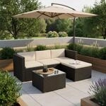 Juskys Gartenm&ouml;bel Set M &ndash; Punta Cana Polyrattan Lounge M&ouml;bel f&uuml;r 3&ndash;4...