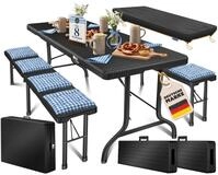 KESSER&reg; Bierzeltgarnitur 3-teilig Set Tisch & 2x Bank | Buffettisch f&uuml;r drinnen &