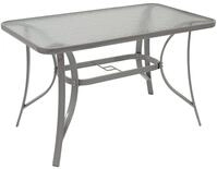DEGAMO Gartentisch Florenz 70x120cm rechteckig, Metall Silbergrau +...