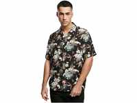 Urban Classics Herren Hemd Viscose AOP Resort Shirt, lässiges Hemd für Männer, mit