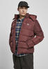 Urban Classics Herren Hooded Puffer Jacket with Quilted Interior Jacke, Cherry, 4XL