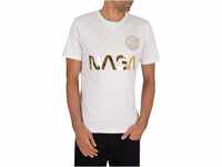 Alpha Industries Herren NASA Reflective T-Shirt, White/Gold, XL