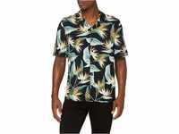 Urban Classics Herren Resort Hawaii-Hemd T-Shirt, Black/Blossom, XL