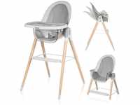 LIONELO Maya 2in1 Kinderhochstuhl, hoher, verstellbarer Stuhl, abnehmbares Tablett,