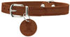 HUNTER AALBORG Hundehalsband, Leder, schlicht, robust, komfortabel, 47 (S-M), cognac