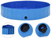 vidaXL Hundepool Faltbar Blau 160x30cm PVC Schwimmbecken Hundebad Wasserbecken