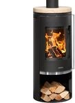 Justus 5686 42 Faro 2.0 Kaminofen Stahl Schwarz mit Sandstein-Abdeckplatte/A+