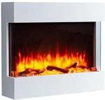 BALDERIA Elektrokamin Alva, Elektrischer Wandkamin mit Heizung 2000W, Wei&szlig; 