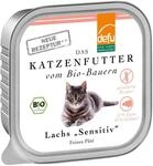 defu Katzenfutter | 16 x 100 g | Pate Bio Lachs Sensitiv | Alleinfuttermittel...