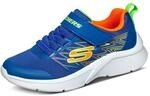 Skechers Jungen Microspec Texlor Trainer, Blue Textile/ Orange & Lime Trim, 30 EU