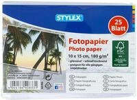 Stylex 40833 - Fotopapier 10 x 15 cm, 180 g/m&sup2;, FSC-zertifiziertes Papier, wei&szlig;, 25