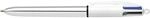 BIC 4 Farben Kugelschreiber 4 Colours Shine, Schaft in Silber, 1er Pack, Ideal...