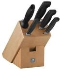 ZWILLING Vier Sterne Messerblock, 6-teilig, Holzblock Buche, Messer und Wetzstab,