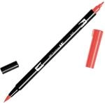 Tombow ABT-845 Fasermaler Dual Brush Pen mit zwei Spitzen, carmine, 1 St&uuml;ck (1er