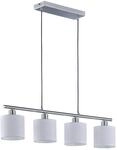 Reality Leuchten Tommy R30334001 Pendelleuchte, Nickel Matt, Stoffschirm Wei&szlig;