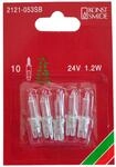 Konstsmide Ersatzbirne, 5er-Blister, klar, 24V, 1.2W, transparente Steckfassung -