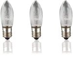 hellum 919134 Riffelkerze 3 St&uuml;ck, 34 Volt, 3 Watt, 22 Lumen, klar, Sockel E10