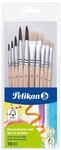 Pelikan Pinsel Starter-Set mit 5 Haar- und 5 Borstenpinseln, f&uuml;r die Schule, 10